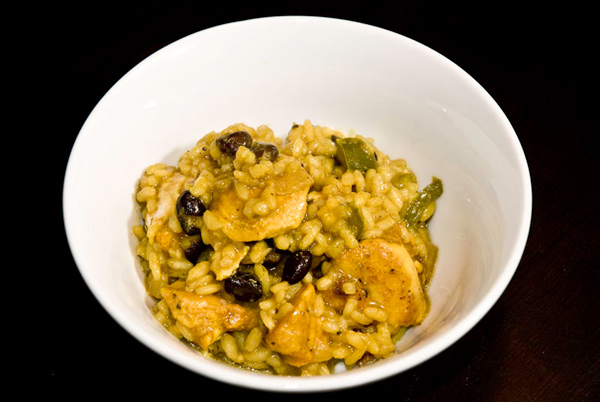 Chicken and yellow rice risotto